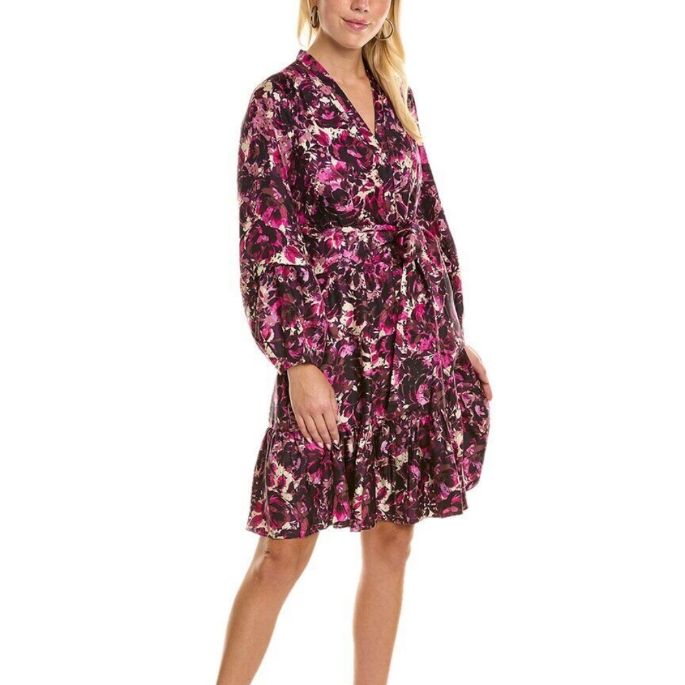 Kobi Halperin Georgie silk dress purple, pink NWOT